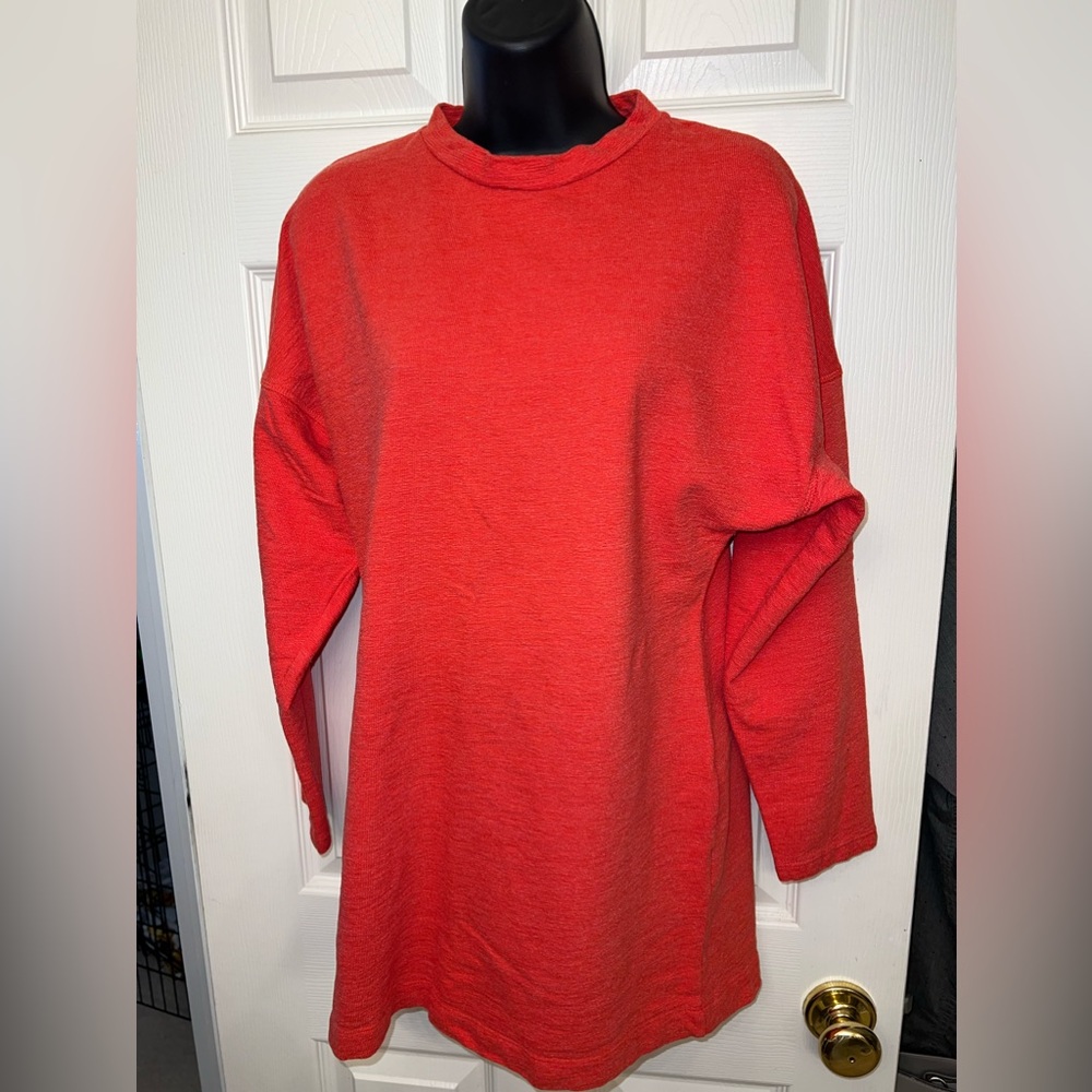 Free People Beach Red Long Sleeve Top Sz S